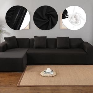 215 x 215 x 87 cm, noir Housse pour canapé en forme de L extérieur maison protection pour canapé d'angle de jardin imperméable anti-poussière 