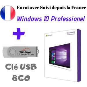 SYSTÈME D'EXPLOITATION Clé USB Bootable Windows 10 pro + Licence