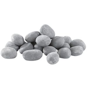 PLAQUE DE CHEMINÉE 24 pierres décoratives grises pour cheminée au bio