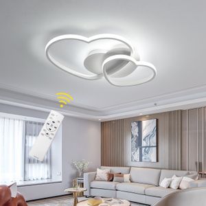 PLAFONNIER Plafonnier LED Moderne Dimmable Lustre de Plafond pour Salon Chambre, Blanc [Classe énergétique E]