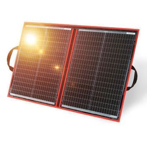KIT PHOTOVOLTAIQUE Panneau Solaire Pliable 100W DOKIO - Monocristallin avec régulateur de charge solaire et câble