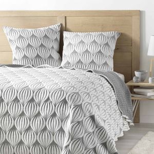 Couvre-lit Boutis Fleuri 230x250cm Avec Taies - Housse De Couette Microfibre 2 Personnes