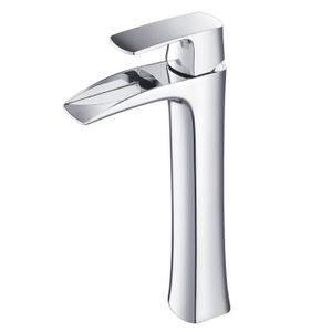 ROBINETTERIE SDB iDeko® Robinet Mitigeur lavabo contemporaine de haut laiton chromé cascade robinet lavabo
