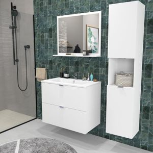 Meuble salle de bain miroir 100cm Bali White - Stellameubles