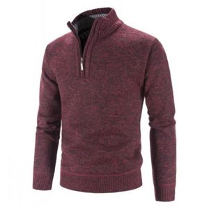 PULL Pull Homme en Tricoté 1-4 Zip Pullover Sweater, Pull d'hiver Doux et Confortable avec Col Montant - Rouge yuanmeizhen sexy
