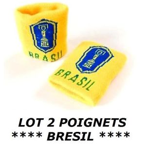 DRAPEAU - BANDEROLE LOT 2 BRACELETS BRESIL Serre poignet éponge Sport 