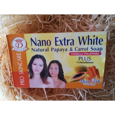 Savon Éclaircissant - NANO - Extra White - Glutathion - Papaye - Carotte - Vit E/C