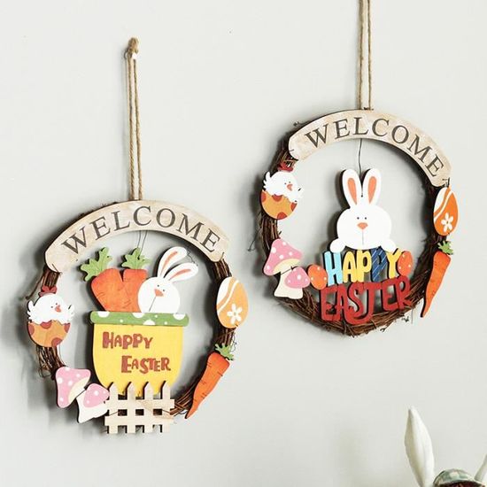 Décorations Bois à Peindre Peinture Oeuf De Paques ToBeIT Lot De 40 Pendentifs De Pâques En Bois - Décoration Avec Ficelle - Bricolage à Peindre - Pendentif En Bois Pour Enfants