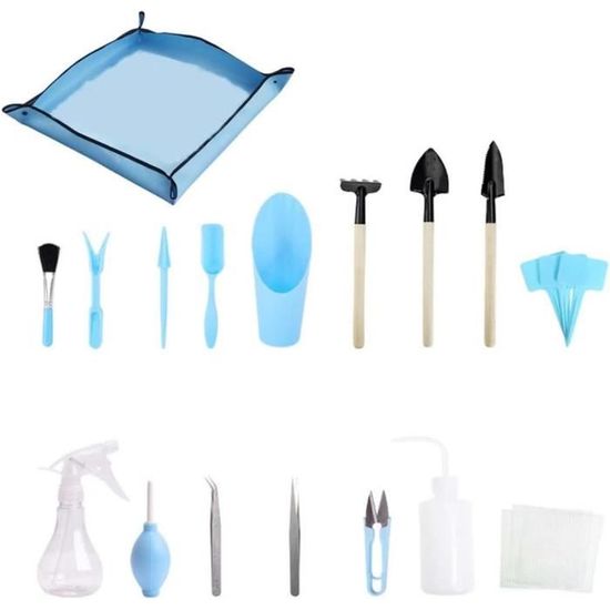 Kit De 16 Outils Pour Bonsaï Et Plantes - Avec Tapis De Rempotage Pliable - Sac De Rangement Inclus - 4