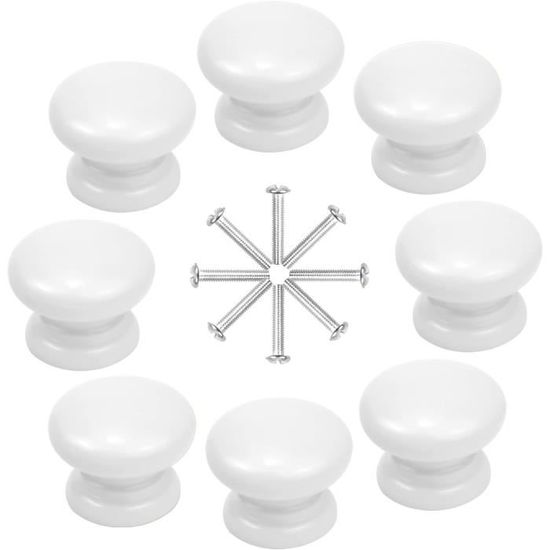 Jinlaili 10PCS Coloré Bouton De Tiroir, 32mm Rond Boutons De Porte Bouton De Meuble, Poignée De