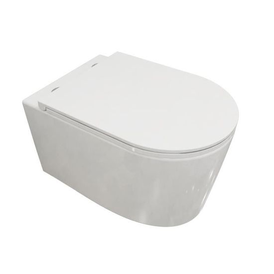 Ravak Uni Chrome Cuvette Suspendu, Sans Bride, Fixations Invisibles Abattant Softclose Blanc Unirimless 0734077008699