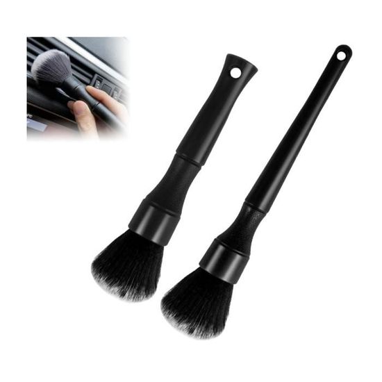 Kit De 9 Brosses De Nettoyage Voiture - Pour Intérieur (tableau De Bord, Aérations) Et Extérieur (jantes, Joints) - Poils Souples Et Durs