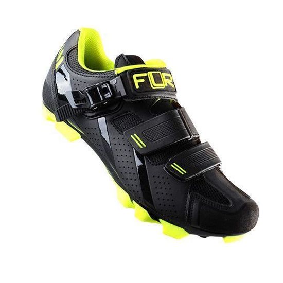 Chaussure vtt flr elite f65 t46 noir/jaune 2 bandes auto agrippantes  + clic (pr)