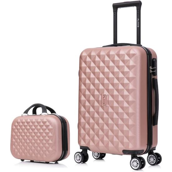 Set De 2 Valises + Vanity Case LEADZM - ABS Renforcé, Roues Silencieuses Et Serrure à Code
