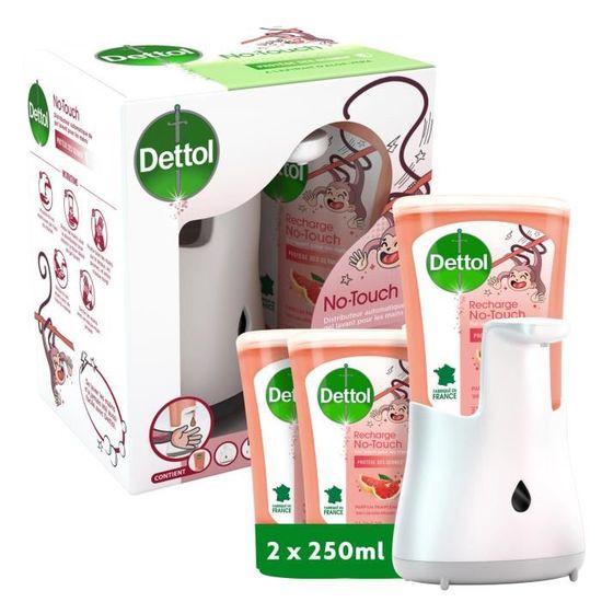 Distributeur Savon Automatique Dettol No Touch - Lot De 2, 250ml Pamplemousse