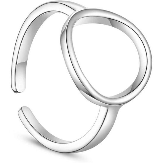 Bague Ouverte Réglable Plaqué Or, Argent Sterling Et Strass CZ, Jewellerybox AC-5274