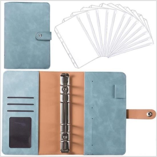 Bleu - Mini classeur à 6 anneaux A6 en cuir PU, carnet de notes à faire soi  même, organisateur de couverture - Cdiscount Beaux-Arts et Loisirs créatifs