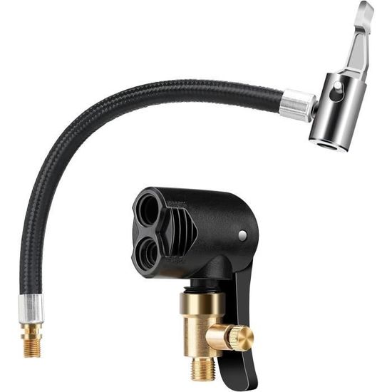2 Adaptateurs De Gonflage Universels Pour Pneu De Voiture - Embouts Noir 2-en-1