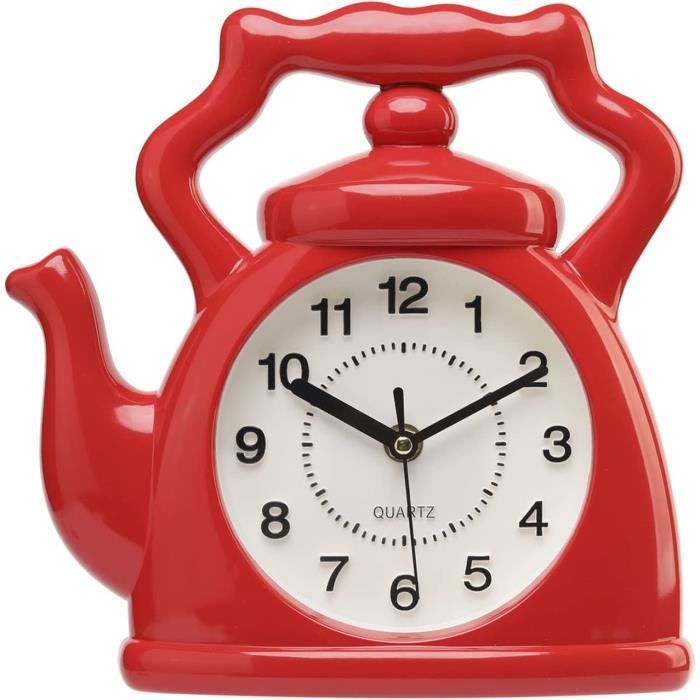 Dekory Horloge Murale Demi-Cercle 35 cm Compact en métal Noir, à Quartz silencieuse sans tic-tac, Design Minimaliste pour Cuisine Chambre Bureau