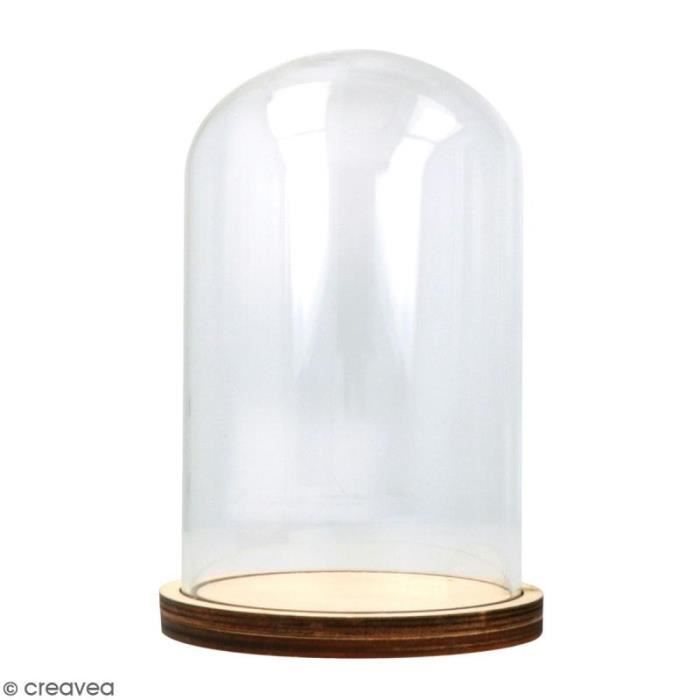 Cloche en verre avec socle - 9 x 14 cm