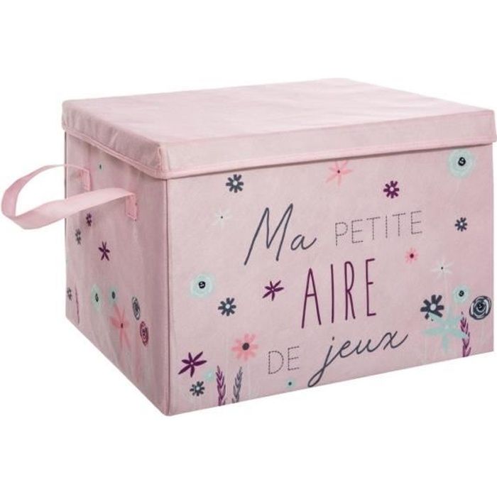 Atmosphera - 2 en 1 Coffre de rangement Aire de Jeu coloris Rose