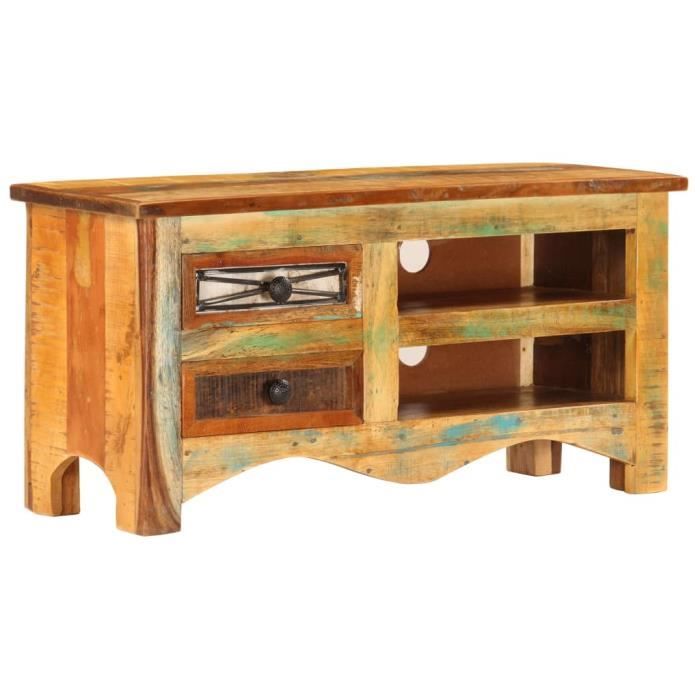vidaXL Meuble TV 80 * 30 * 40 cm en bois de récupération massif