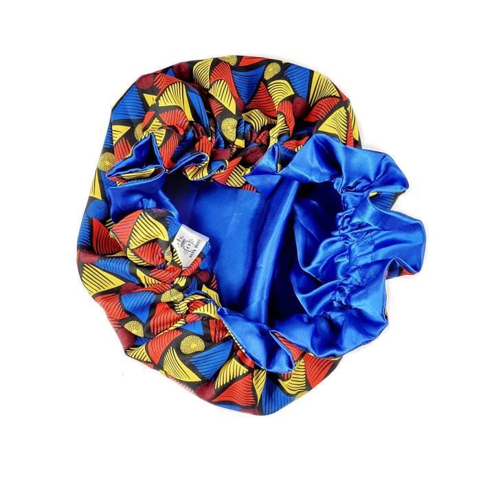 Bain Moussant - Huile De Bain - Galet De Bain - Billes De Bain QA6KT Bonnets africains de satin de motif d'Ankara de double couche,