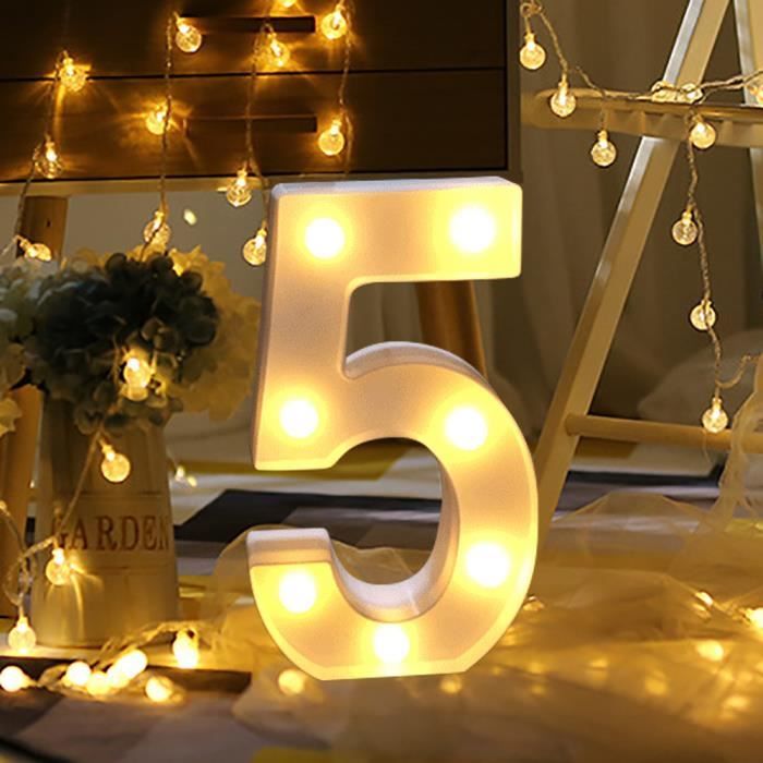 Les lumières numériques de l'alphabet LED éclairent la pendaison debout en plastique blanc numérique 5 AU1279