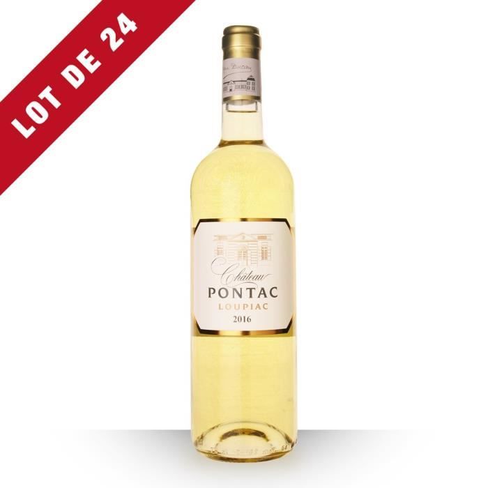 Lot de 24 - Château Pontac 2016 AOC Loupiac - 24x75cl - Vin Blanc