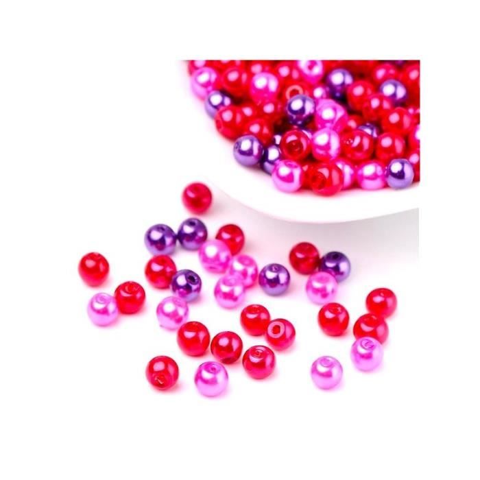 100 Perles Nacrée 4 mm Couleurs Différentes mixte glamour