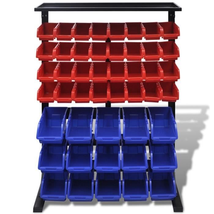 Armoires a outils Etagere Bac a bec combinaison murale Bleu et rouge