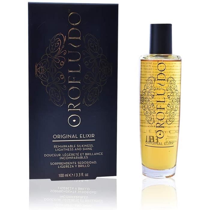 Soins des cheveux OROFLUIDO Original Elixir Brillance Protection Couleur Huile d'Argan pour Cheveux Ternes, 100ml 145370