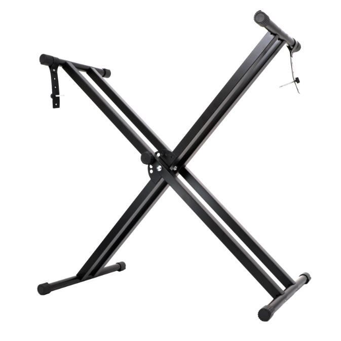 Support de piano électronique détachable à double tube de type X en Métal - Noir