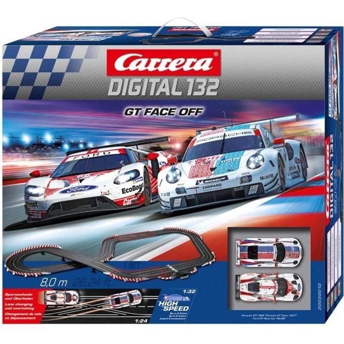 Carrera piste de course de 8Digital 132 GT Face Off,0 mètres noire