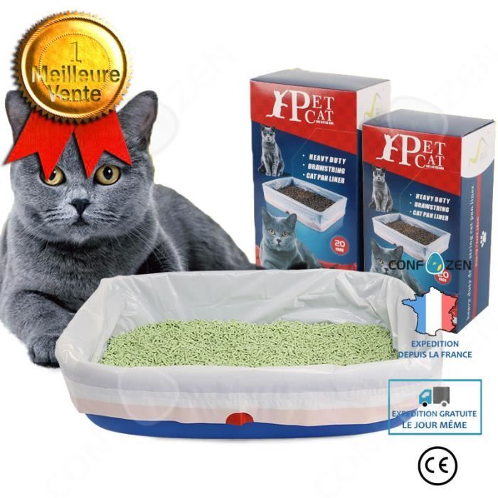 CONFO® Sac poubelle bac à litière pour chat spécial pour toilette pour chat grande toilette jetable épaissie pour chat