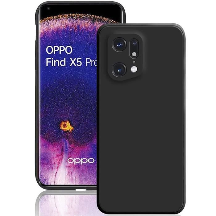 Coque pour OPPO Find X5 Pro, Silicone Souple Léger Ultra Slim Antichoc Noir