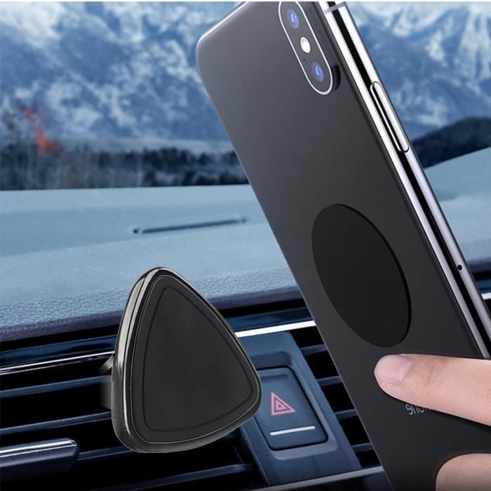 Support Téléphone Voiture Magnétique UNIVERSEL Support Portable Triangle Solide - Noir