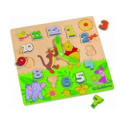 WINNIE L'OURSON HORLOGE EN BOIS-PUZZLE POUR APPRENDRE L'HEURE-A PARTIR DE 4 ANS-PLAYHOUSE DISNEY.
