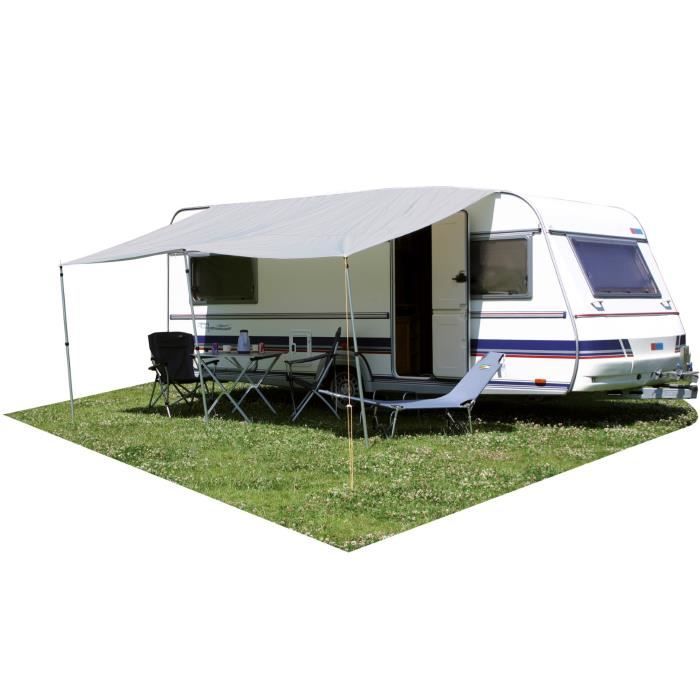 Eurotrail auvent Caravan 250 x 240 cm polyester gris 2 poteaux