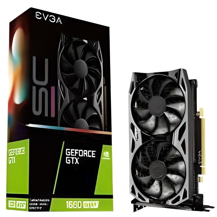EVGA 06G-P4-1068-KR carte graphique GeForce GTX 1660 SUPER 6 Go GDDR6 (GPU Nvidia GTX1660 Super SC Ultra 6G Fan) - 4250812435125