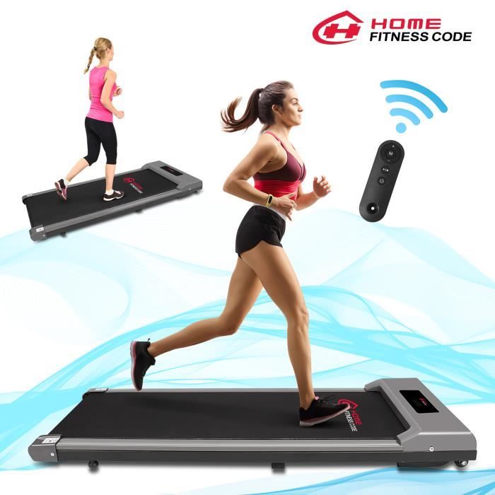 Tapis de course Fitness, Motorisé 1-10 Km-h, 1.5 HP Avec télécommande, Ultra Fin et Silencieux, Idéal pour la Maison et Le Bureau
