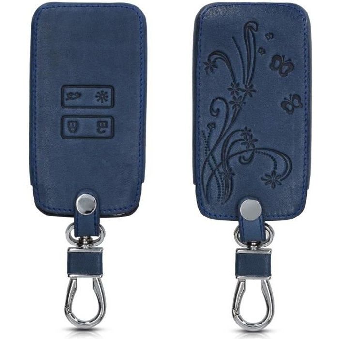 kwmobile Accessoire Clef de Voiture pour Renault - Coque de clé de Voiture en Simili Cuir pour Clef de Voiture Smart Key Ren 2699