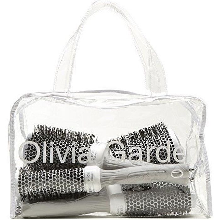 Olivia Garden Ceramic + Ion Trousse de 5 Brosses Thermales Rondes (20, 25, 35, 45, 55mm) - Antistatique, Tourma BR-CIBG5-TH02