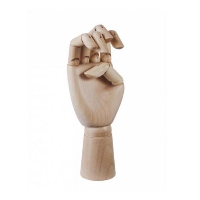 Main articulée en bois porte bijoux
