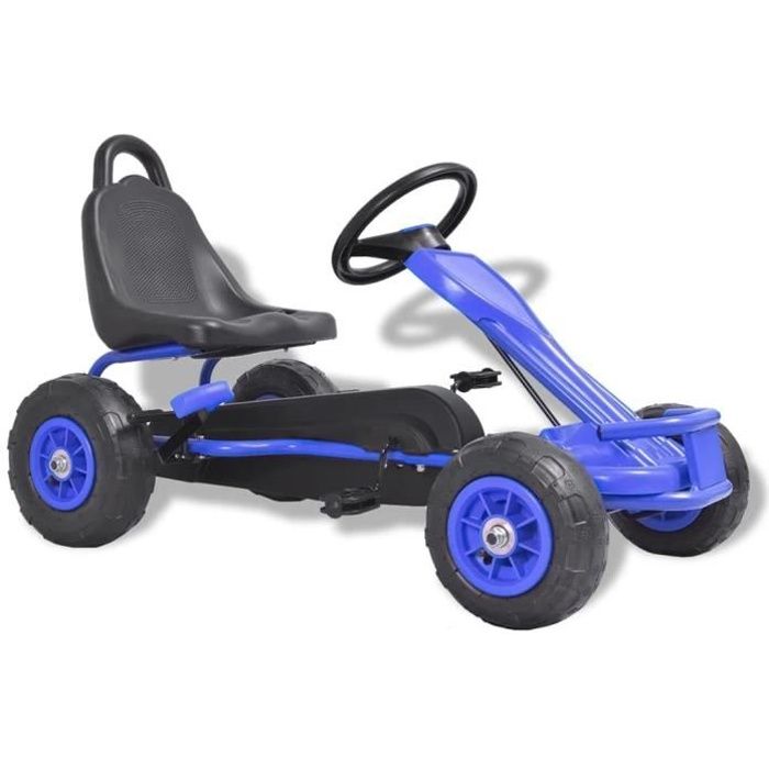 Kart à pédales avec pneus Bleu Voiture Miniature Go-Kart - Convient pour 4 à 8 ans - Nouveau