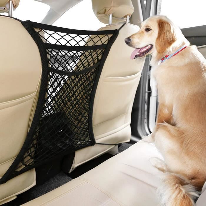Rabbitgoo grille de séparation voiture pour chien Sac filet pour chiens Filet de rangement élastique Facile à installer-35.5*39.5cm