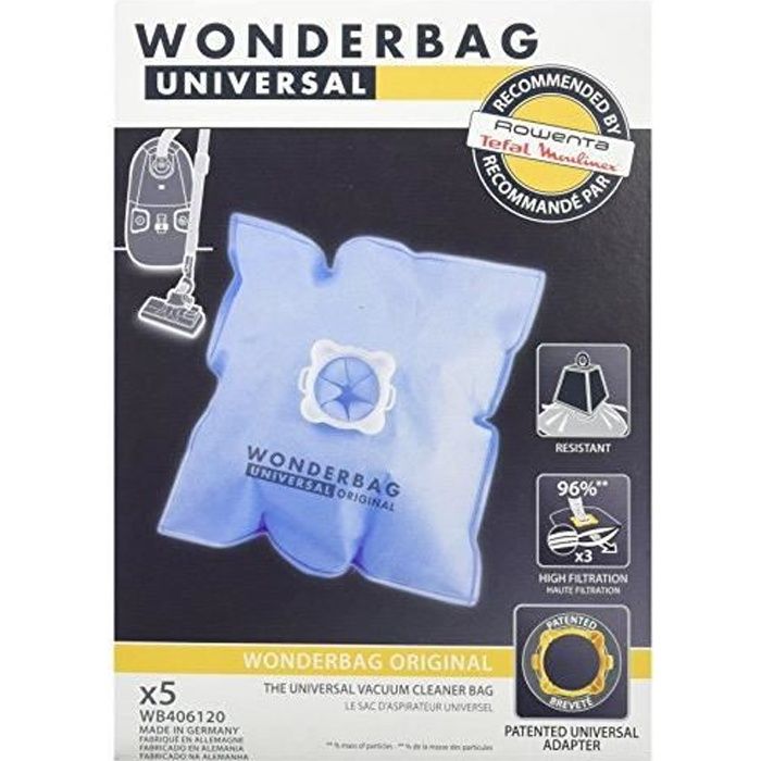 Wonderbag WB406120 boite de 5 Sacs aspirateur Wonderbag Classic WB406120