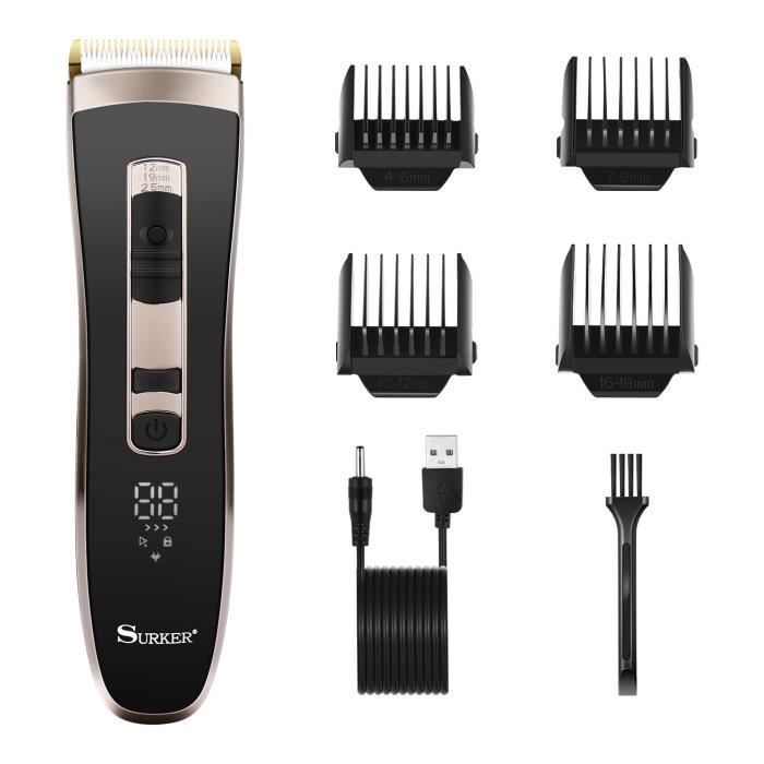 SURKER tondeuse à cheveux pour hommes hommes tondeuse à cheveux Kit de coupe de cheveux tondeuse à barbe sans fil