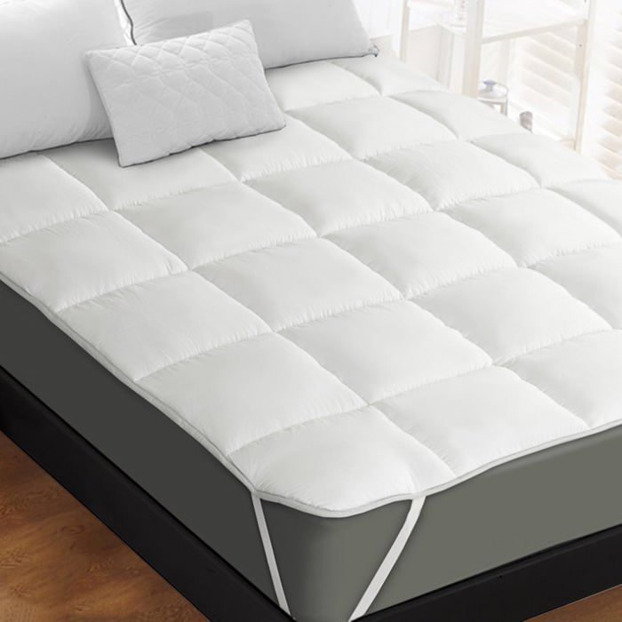 Surmatelas 160x200 Cm épaisseur 4 Cm - Moelleux Ergonomique - Housse Lavable - Avec Sangles De Fixation - 6