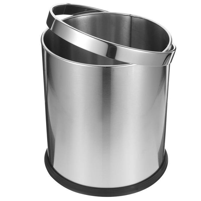 Poubelle 9L En Acier Inoxydable Doré - Pour Cuisine Ou Salle De Bain, Design Moderne Avec Anneau Fixe-Sac